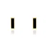 The Lovery Onyx Bar Stud Earrings In Black