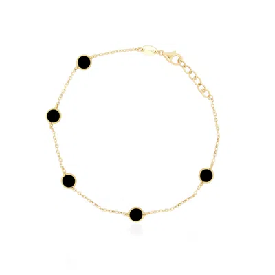 The Lovery Onyx Bubble Chain Bracelet In Black