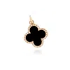 The Lovery Onyx Diamond Clover Charm In Multi