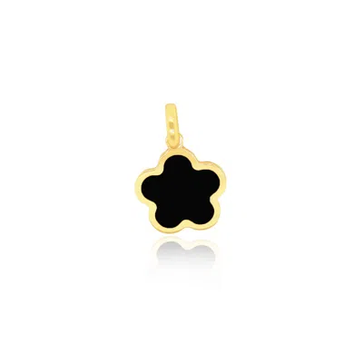The Lovery Onyx Flower Charm In Black