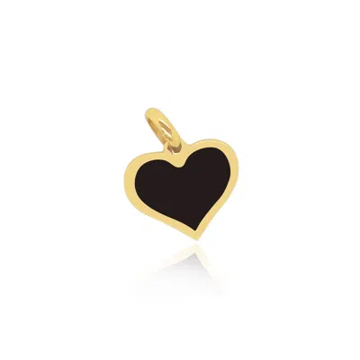 The Lovery Onyx Heart Charm 10mm In Black