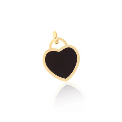 The Lovery Onyx Heart Padlock Charm 18mm In Black