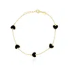 The Lovery Onyx Heart Station Bracelet In Black
