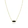 The Lovery Onyx Hexagon Bead Necklace In Black