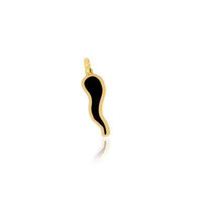 The Lovery Onyx Horn Charm In Black