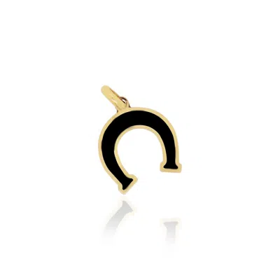 The Lovery Onyx Horseshoe Charm 12mm In Black