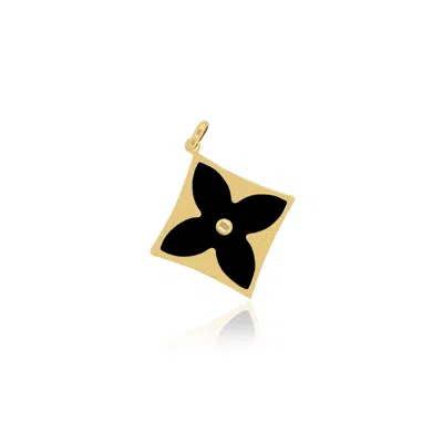 The Lovery Onyx Luxe Flower Charm 25mm In Black