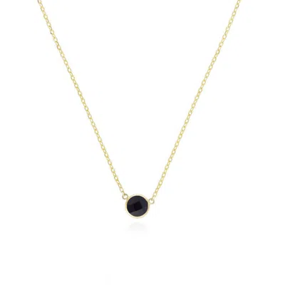 The Lovery Onyx Single Bezel Necklace In Black
