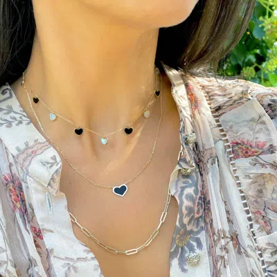 The Lovery Onyx Single Heart Necklace