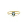 The Lovery Oval Blue Topaz Bezel Ring