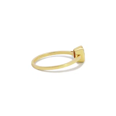 The Lovery Oval Citrine Bezel Ring In Gold