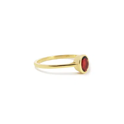 The Lovery Oval Garnet Bezel Ring In Multi