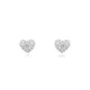 The Lovery Pave Diamond Heart Stud Earrings In Blue