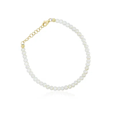 The Lovery Pearl Bead Bracelet In White