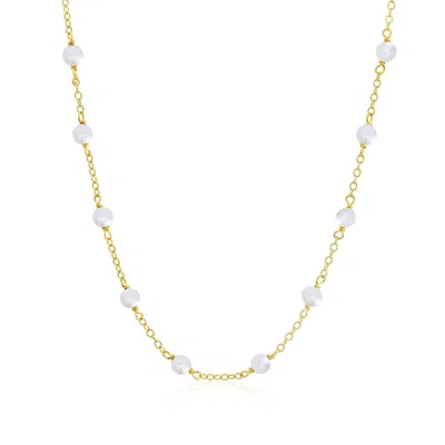 The Lovery Pearl Bead Chain Necklace In Silver