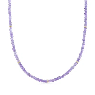 The Lovery Pink Amethyst Bead Necklace In Purple