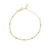 The Lovery Pink And Gold Sparkle Cut Adjustable Bead Bracelet In Multi