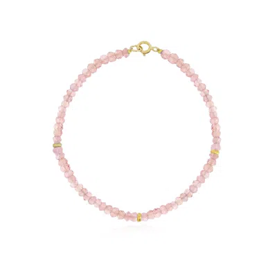 The Lovery Pink Opal Bead Bracelet