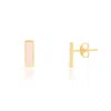 The Lovery Pink Pearl Bar Stud Earrings In Multi