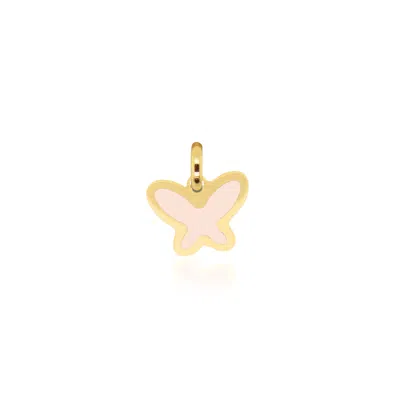 The Lovery Pink Pearl Butterfly Charm In Multi