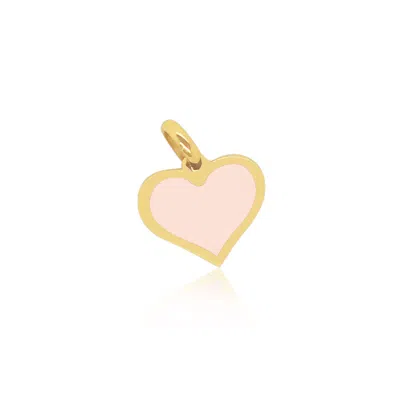 The Lovery Pink Pearl Heart Charm 10mm In Multi