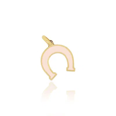 The Lovery Pink Pearl Horseshoe Charm 9mm In Multi