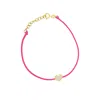 The Lovery Pink Silk Diamond Heart Bracelet In Blue