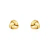 The Lovery Polished Gold Knot Stud Earring In Gold