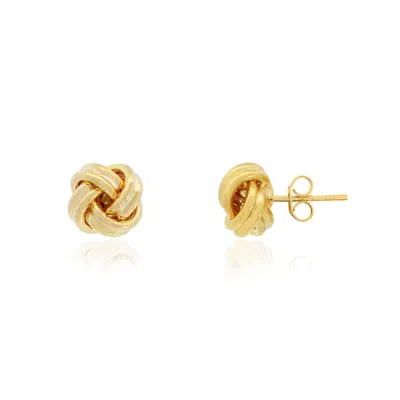 The Lovery Polished Knot Stud Earrings In Gold