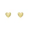 The Lovery Puffy Diamond Cut Heart Stud Earrings In Multi