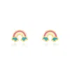The Lovery Rainbow Enamel Stud Earrings In Multi