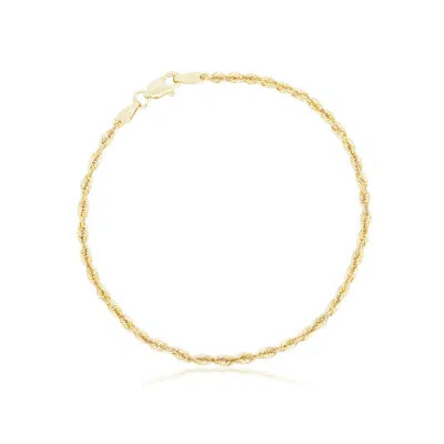 The Lovery Rope Chain Bracelet 2.5 Millimeters 7 Inches In Gold