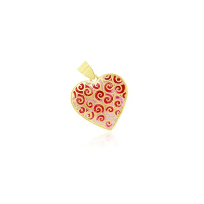 The Lovery Rose Enamel Heart Charm
