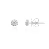 The Lovery Round Diamond Halo Stud Earrings In Blue