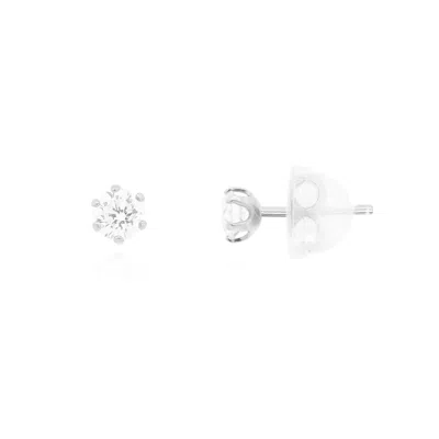 The Lovery Round Diamond Stud Earrings In Blue
