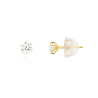 The Lovery Round Diamond Stud Earrings In Blue