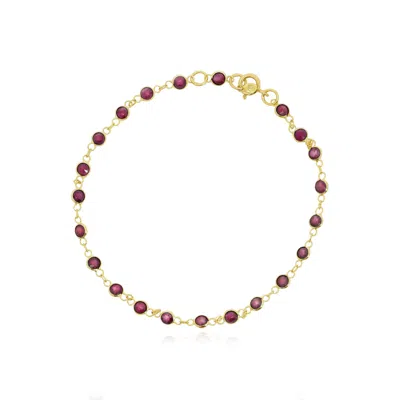 The Lovery Ruby Bezel Bracelet In Pink