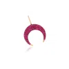 The Lovery Ruby Crescent Horn Charm In Pink