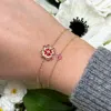 The Lovery Ruby Single Clover Bracelet In Pink