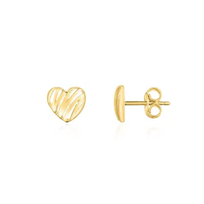 The Lovery Scribble Heart Stud Earrings In Gold