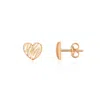 The Lovery Scribble Heart Stud Earrings In Multi