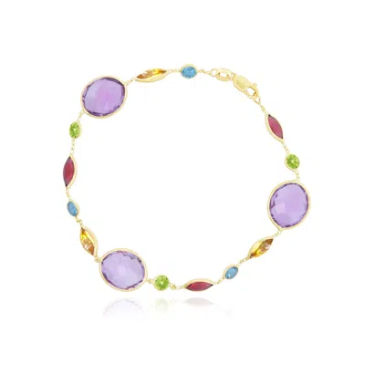The Lovery Semi Precious Gemstone Bracelet In Multi