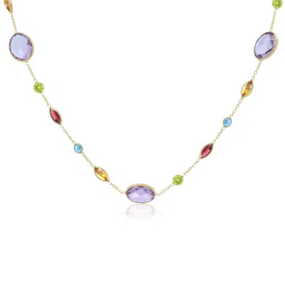 The Lovery Semi Precious Gemstone Necklace In Multi