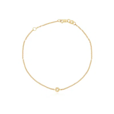 The Lovery Single Diamond Bezel Bracelet In Gold