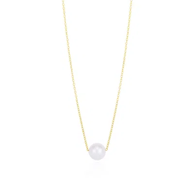 The Lovery Single Pearl Necklace In Beige