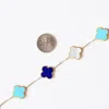 The Lovery Small Blue Mixed Clover Bracelet In Multi