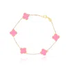 The Lovery Small Bubblegum Pink Clover Bracelet In Multi