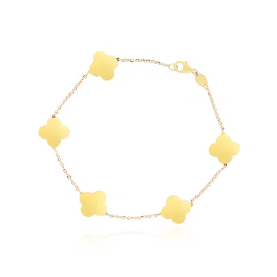 The Lovery Small Gold Clover Bracelet In Multi