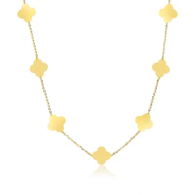 The Lovery Small Gold Clover Necklace In Multi