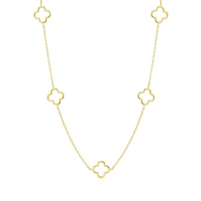 The Lovery Small Gold Open Clover Necklace
